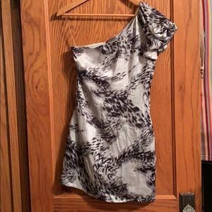 Puffy Sleeve One Shoulder Dress